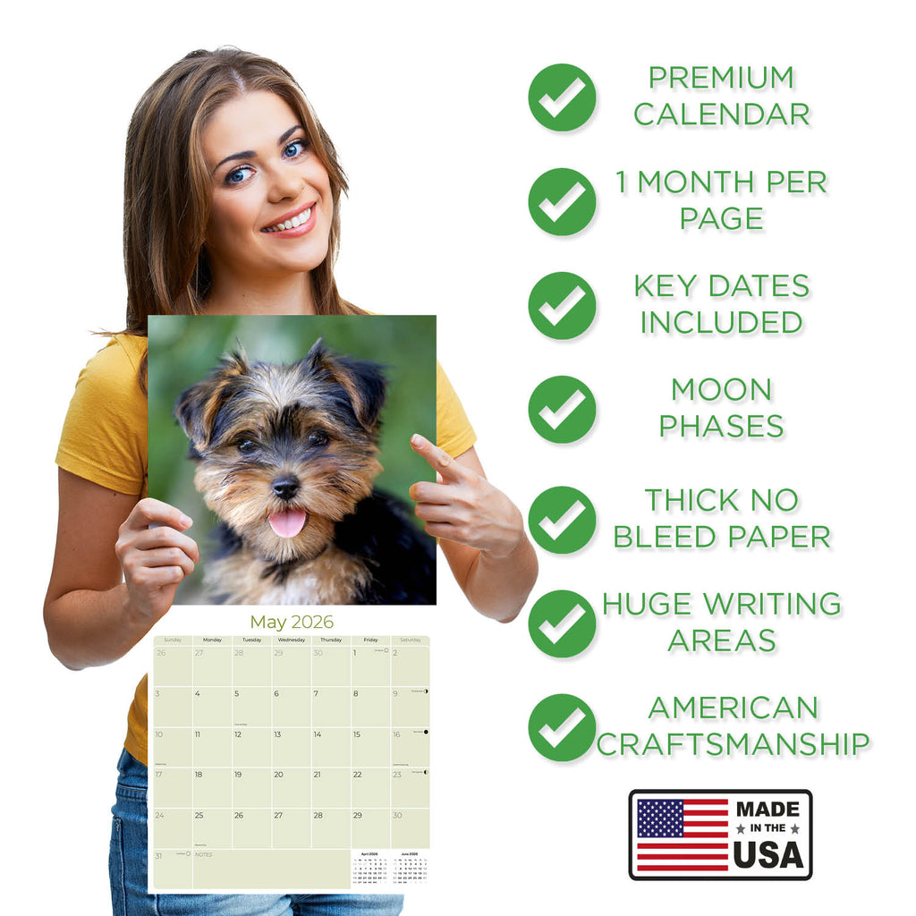 Yorkshire Terrier Puppies Calendar 2026