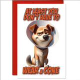 Get Well Soon - At Least You Don't Have to Wear a Cone Greeting Card