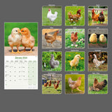 Chickens Wall Calendar 2024