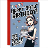 Happy "29" ... Birthday Greeting Card