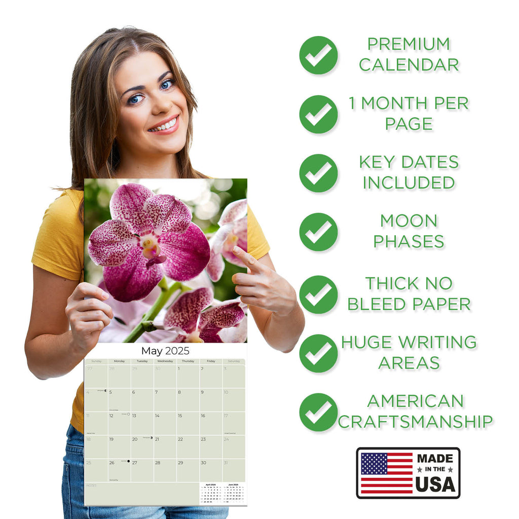 Orchids Wall Calendar 2025