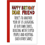 Front cover of the Happy Birthday Dear Friend Greeting Card — Sentimental Birthday Card for Best Friend featuring a sentimental birthday design.