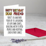 Happy Birthday Dear Friend Greeting Card — Sentimental Birthday Card for Best Friend