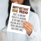 Happy Birthday Dear Friend Greeting Card — Sentimental Birthday Card for Best Friend