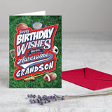 Happy Birthday Grandson Sports Greeting Card — Premium Birthday Card for Grandson