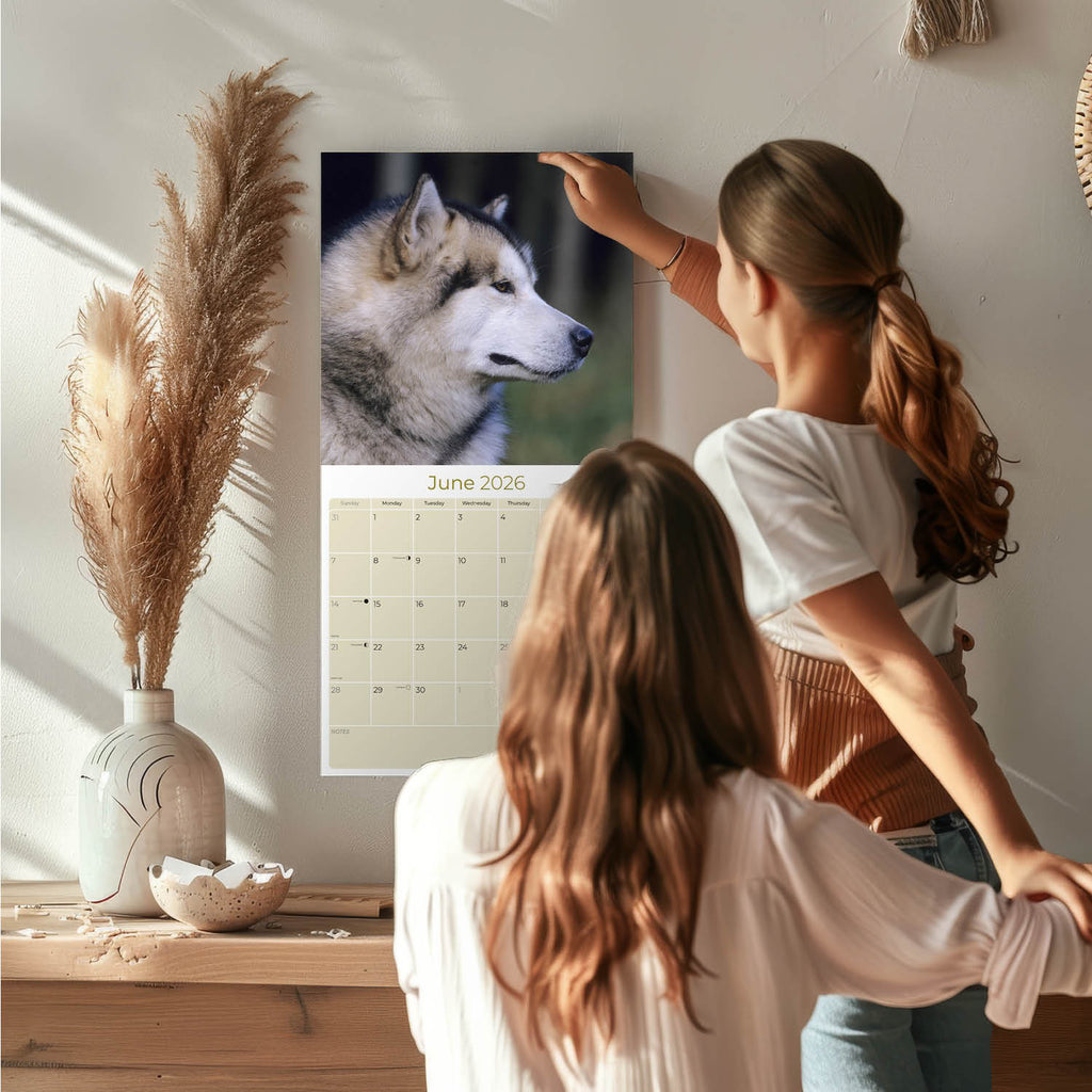 Alaskan Malamute Wall Calendar 2026