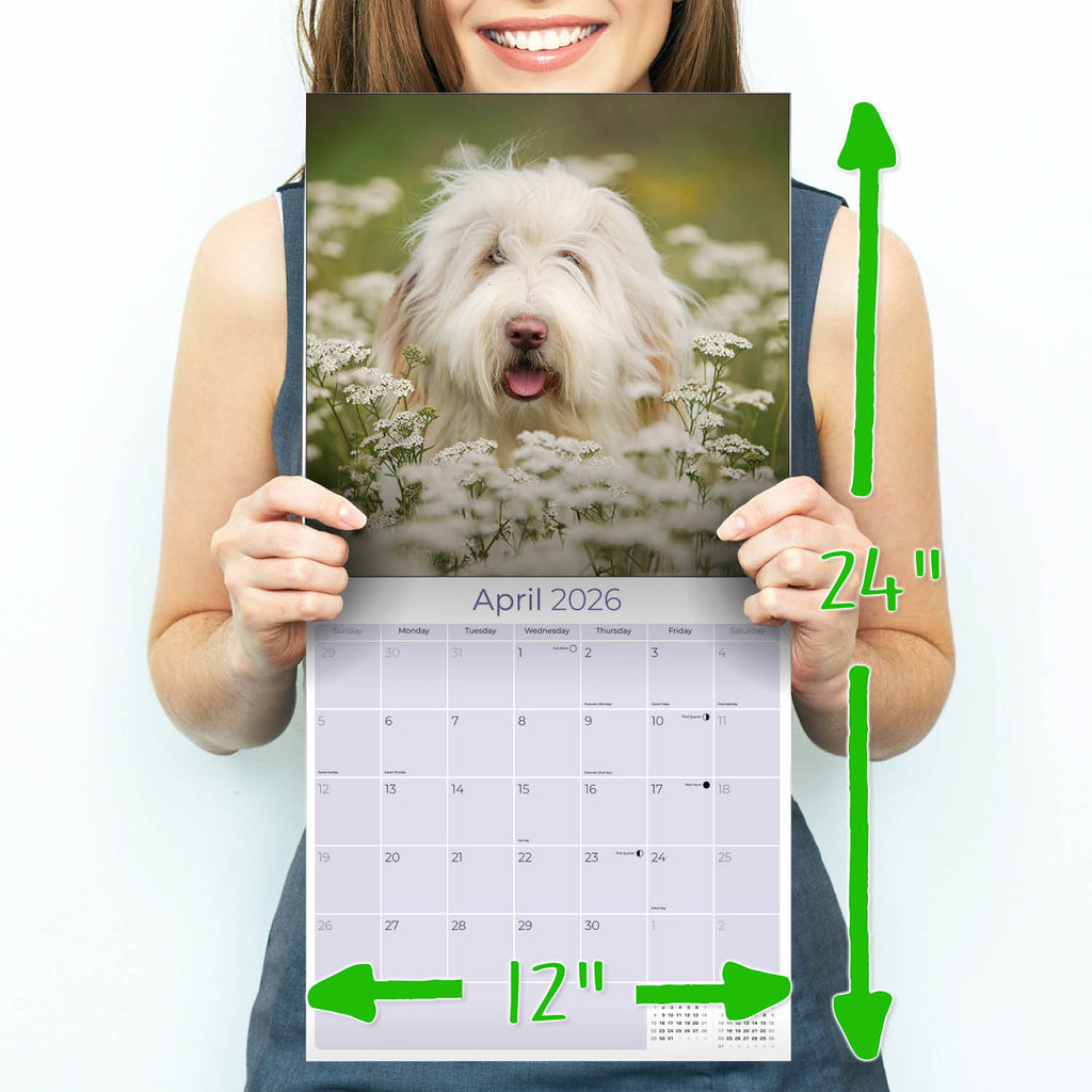 Bearded Collie Wall Calendar 2026
