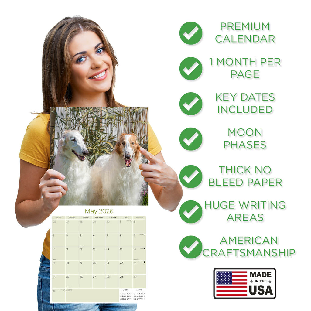 Borzoi Wall Calendar 2026