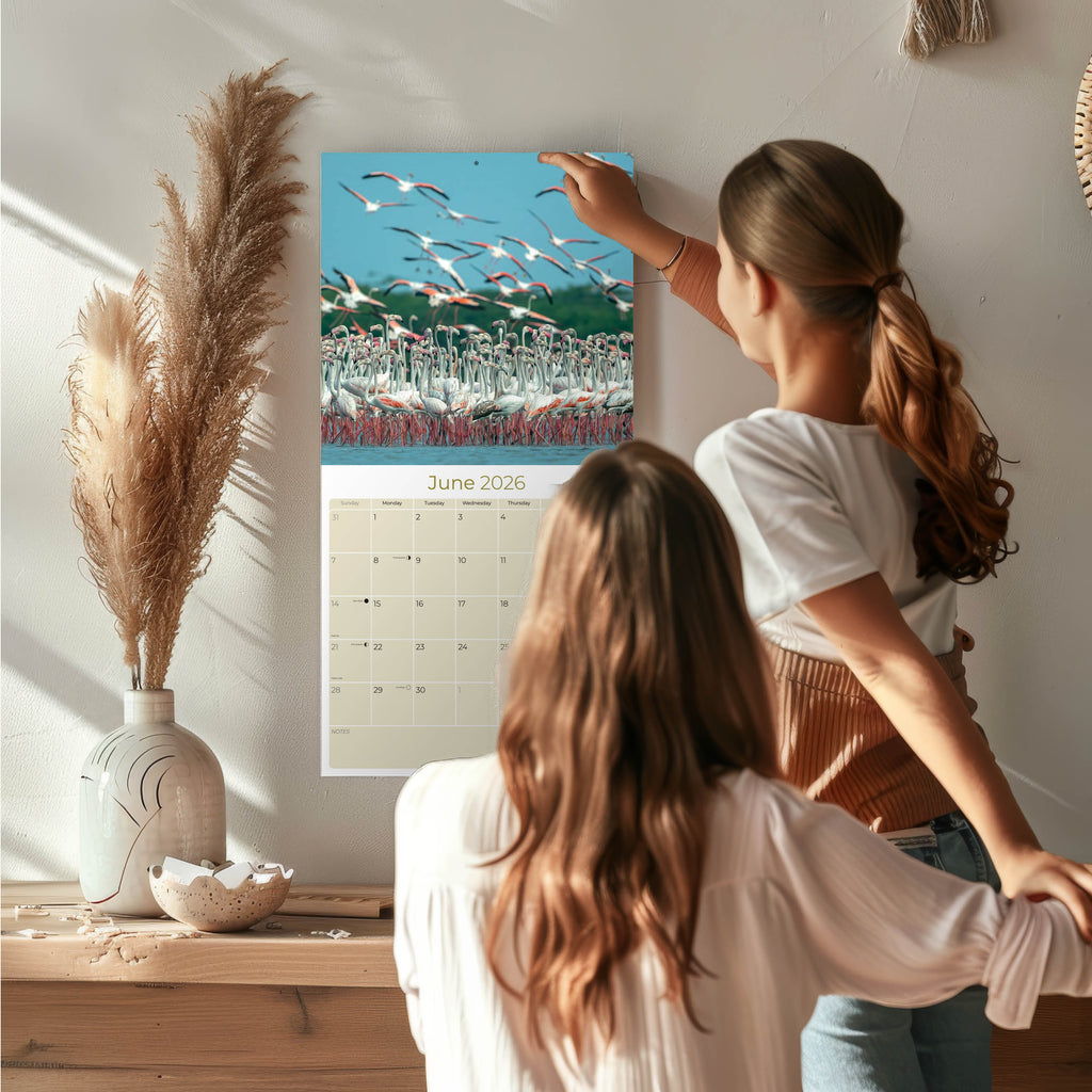 Flamingo Wall Calendar 2026