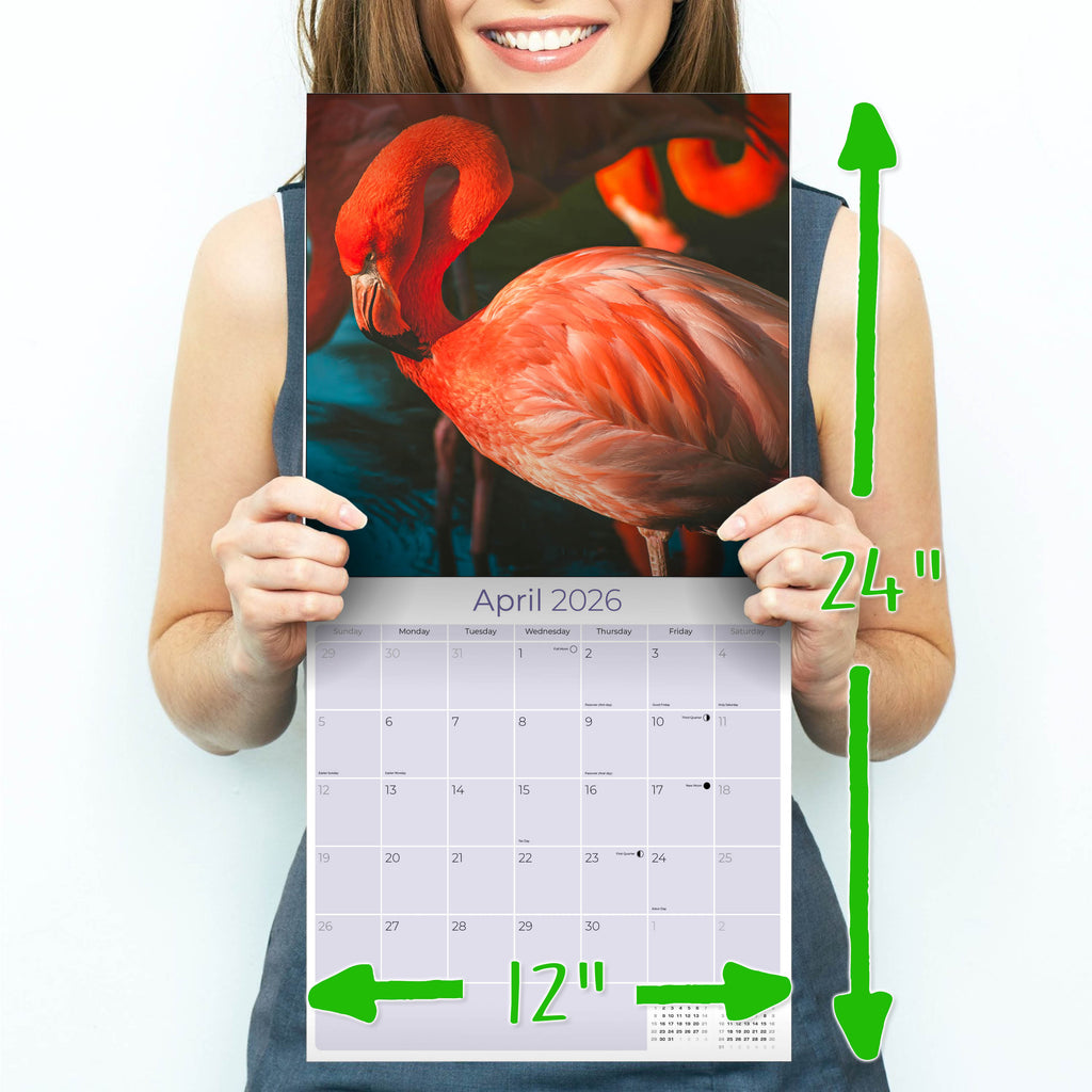 Flamingo Wall Calendar 2026