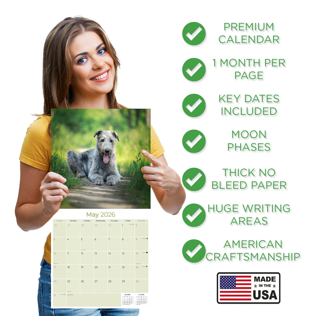 Irish Wolfhound Wall Calendar 2026