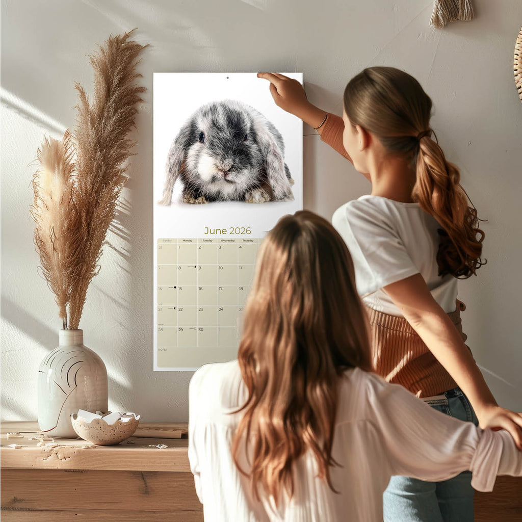 Lop Eared Rabbit Wall Calendar 2026