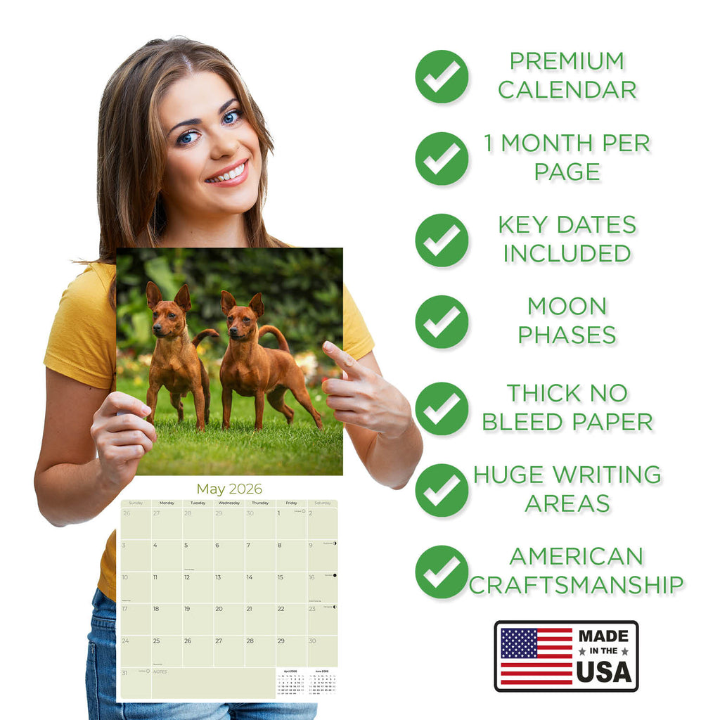 Miniature Pinscher Wall Calendar 2026
