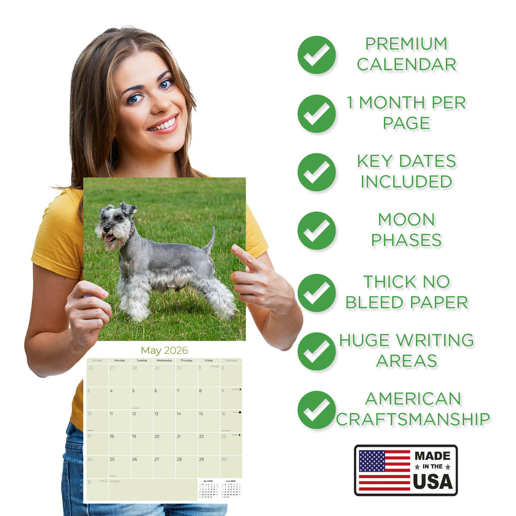 Schnauzer Miniature Wall Calendar 2026