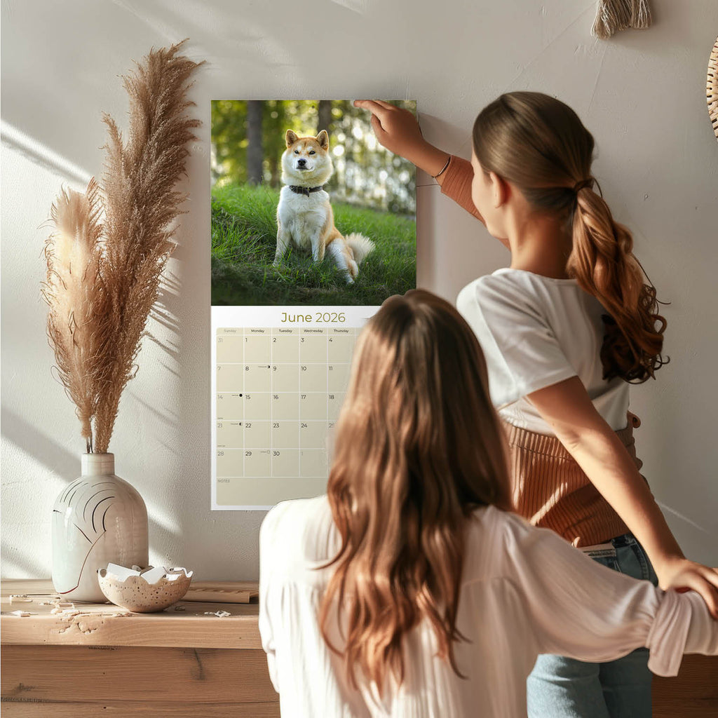 Shiba Inu Wall Calendar 2026