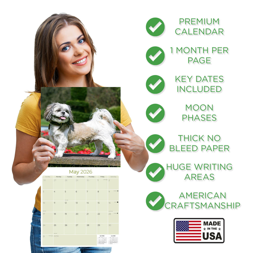 Shih Tzu Wall Calendar 2026