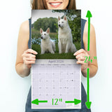 White Shepherd Wall Calendar 2026