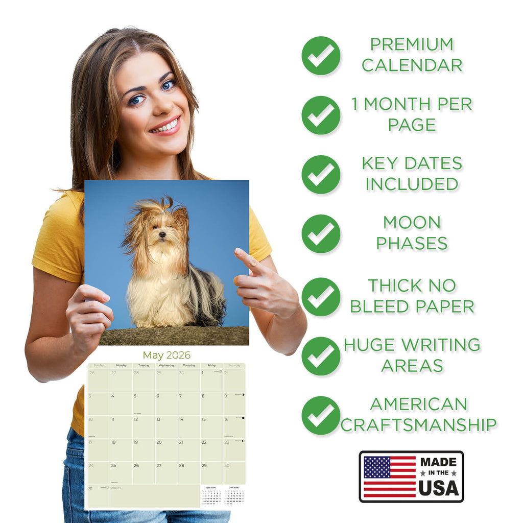 Yorkshire Terrier Wall Calendar 2026