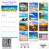 Tropical Beaches Large Grid Calendar 2026