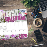 Flowers Large Grid Calendar 2026