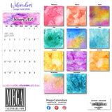 Watercolors LARGE GRID Wall Calendar 2026