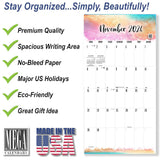 Watercolors LARGE GRID Wall Calendar 2026