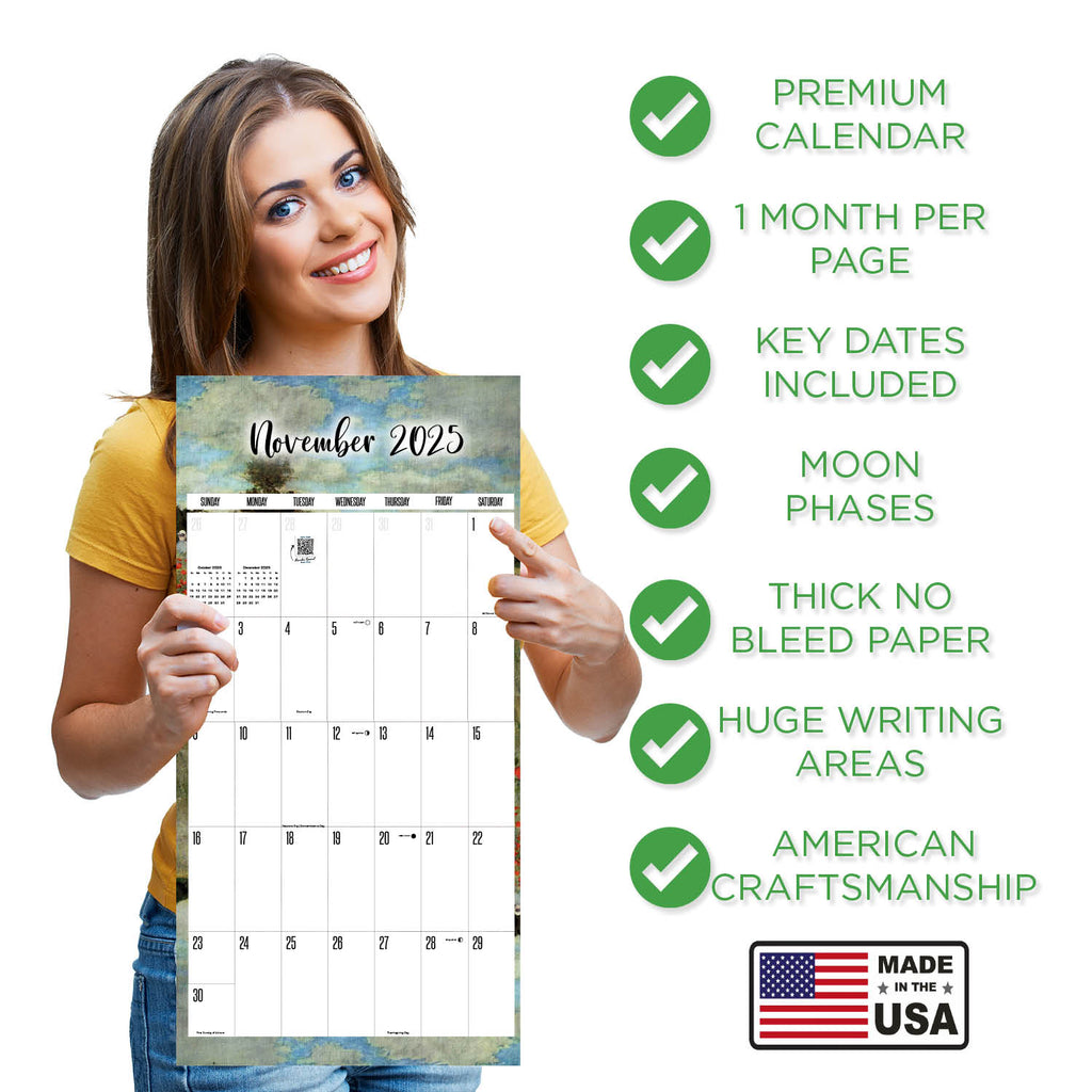 Claude Monet Academic Wall Calendar 2025 2026