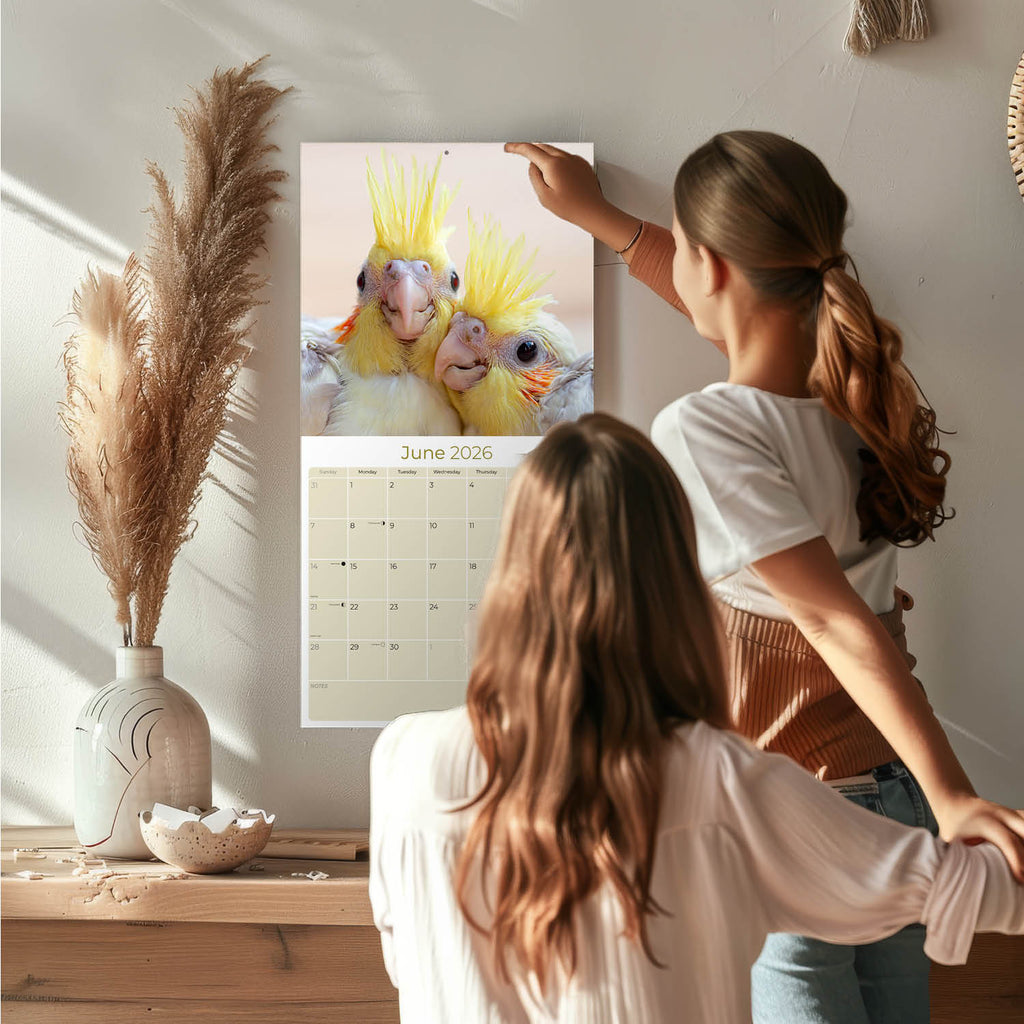 Cockatiels Wall Calendar 2026