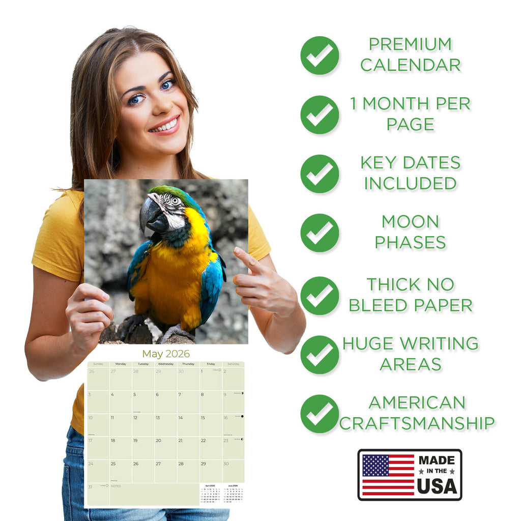Macaws Wall Calendar 2026