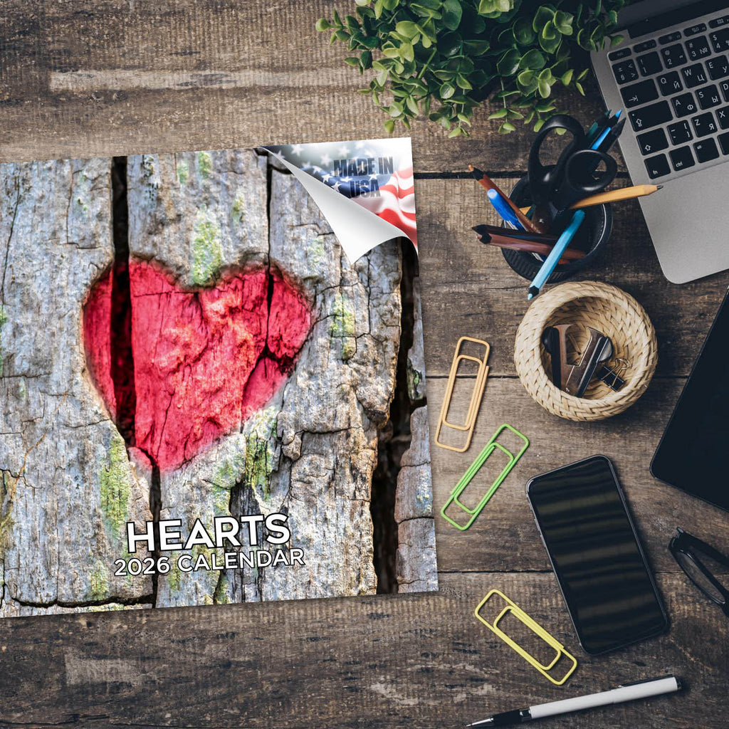 Hearts Wall Calendar 2026
