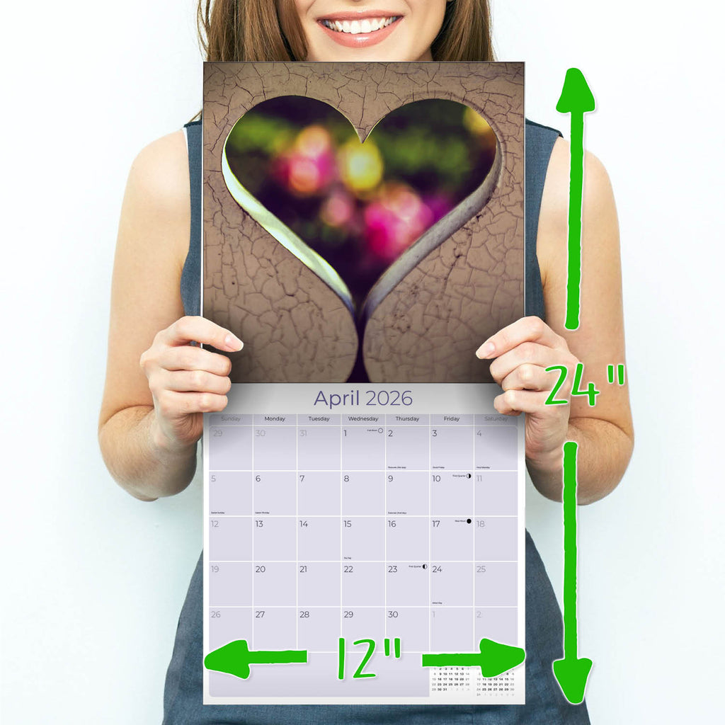 Hearts Wall Calendar 2026
