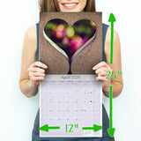 Hearts Wall Calendar 2026
