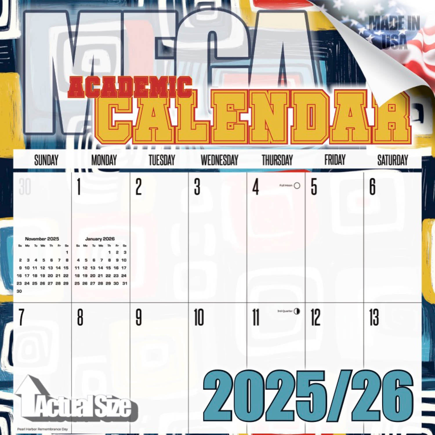 Patterns Academic Wall Calendar 2025 2026