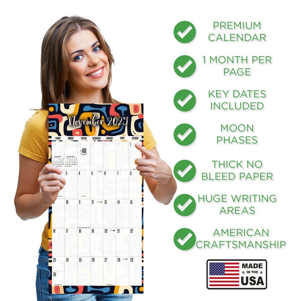 Patterns Academic Wall Calendar 2025 2026