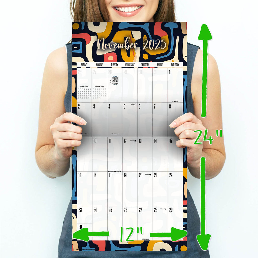 Patterns Academic Wall Calendar 2025 2026