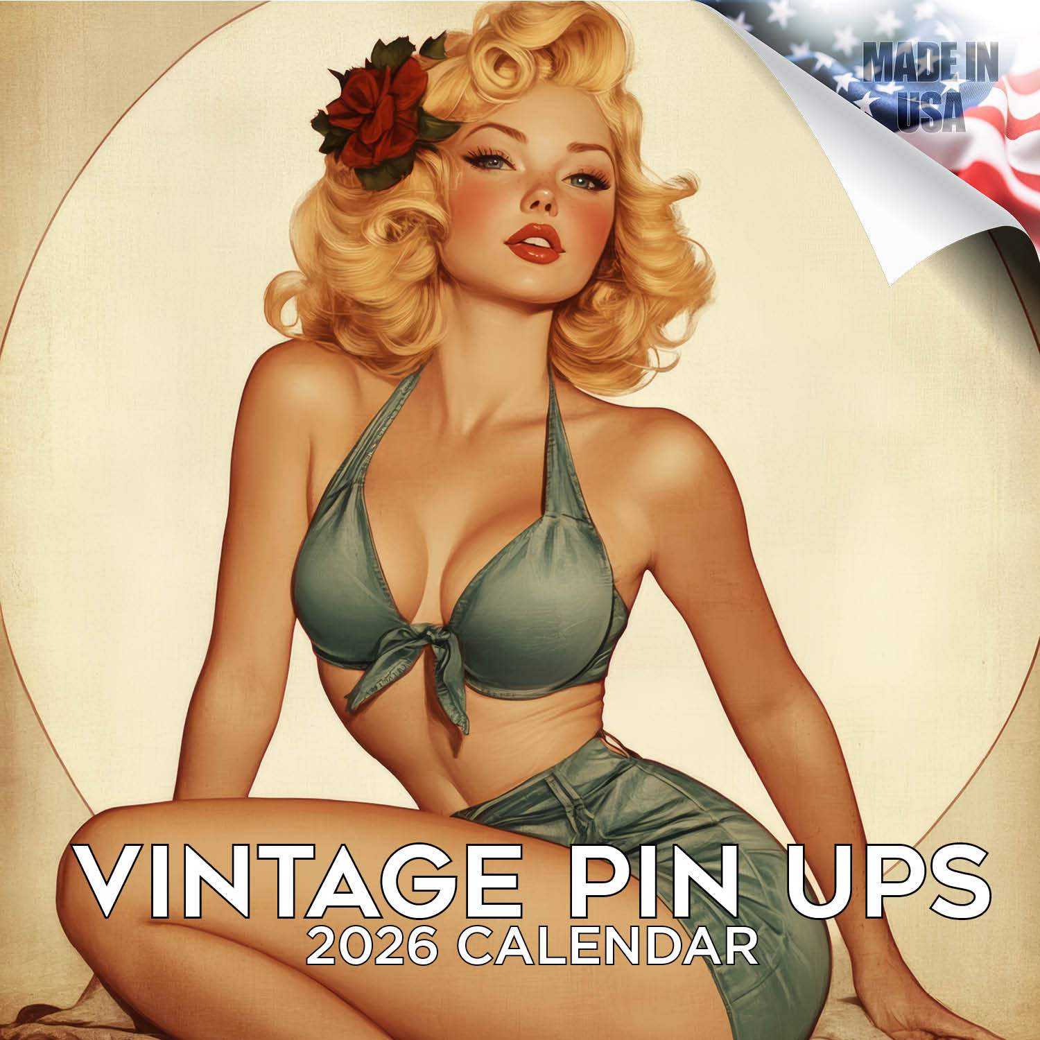Vintage Pin Ups Wall Calendar 2026