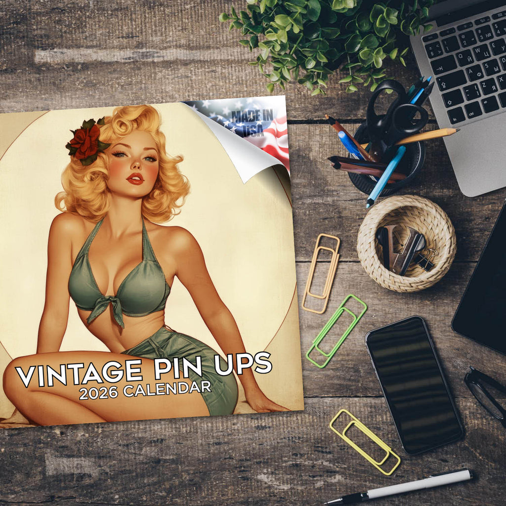 Vintage Pin Ups Wall Calendar 2026