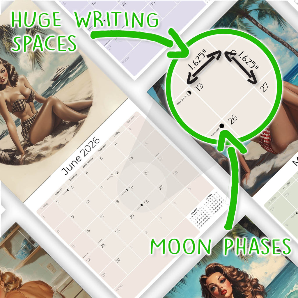 Vintage Pin Ups Wall Calendar 2026