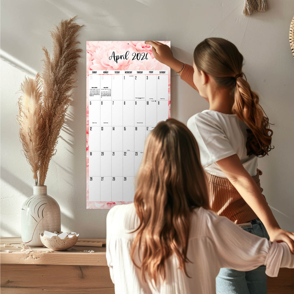 Flowers Academic Wall Calendar 2025 2026