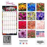 Flowers Academic Wall Calendar 2025 2026