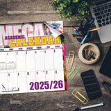 Flowers Academic Wall Calendar 2025 2026