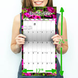 Flowers Academic Wall Calendar 2025 2026
