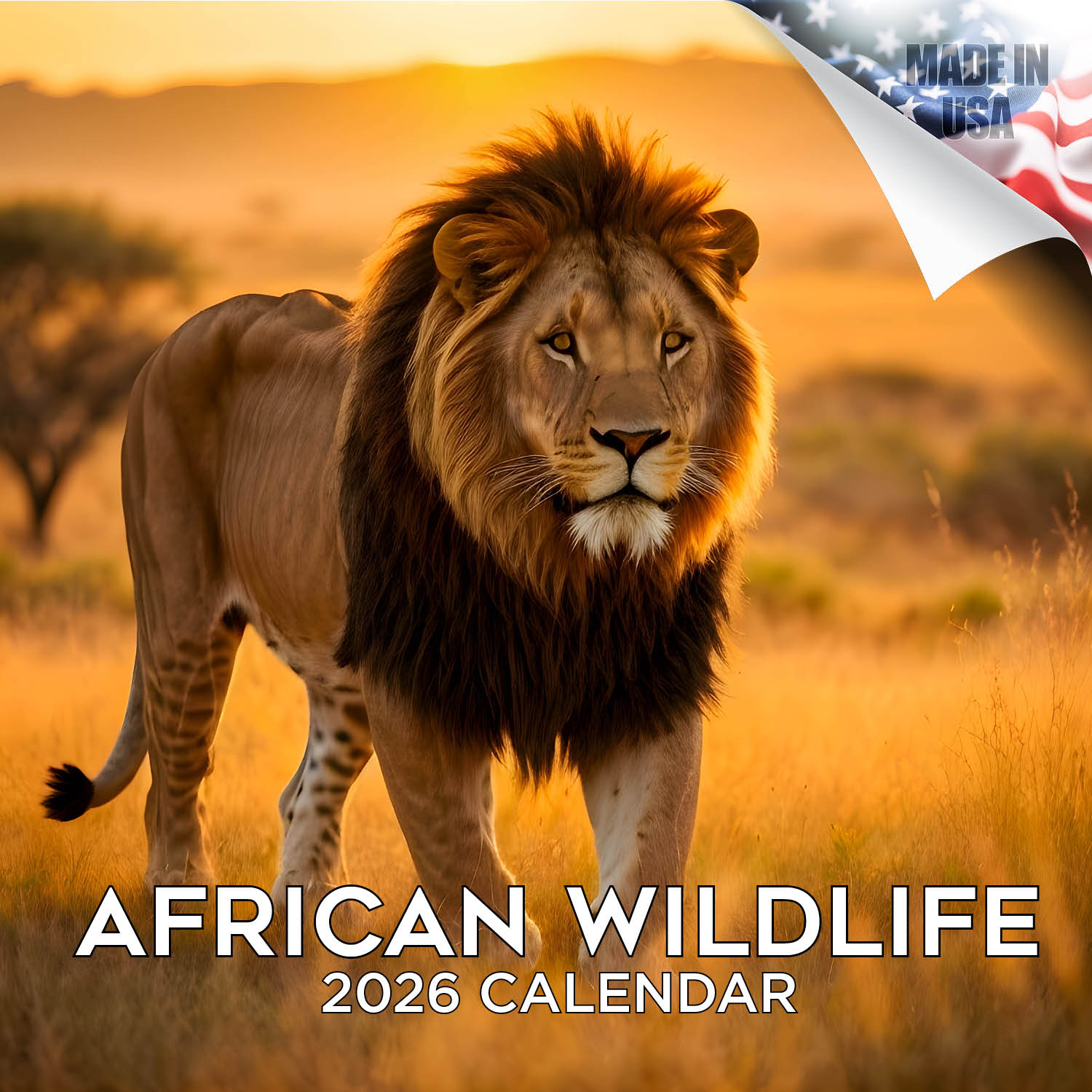 African Wildlife Wall Calendar 2026