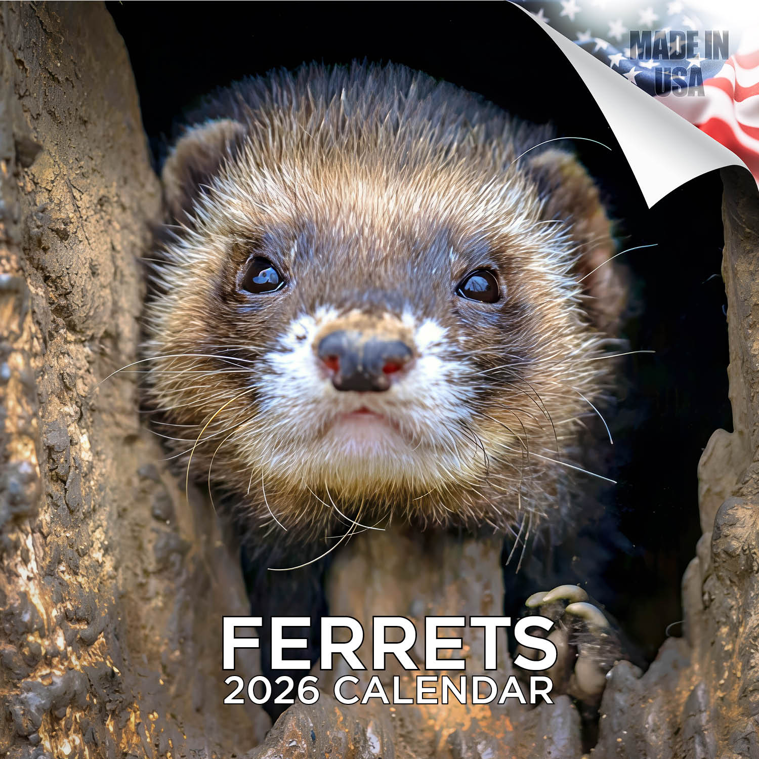 Ferrets Wall Calendar 2026