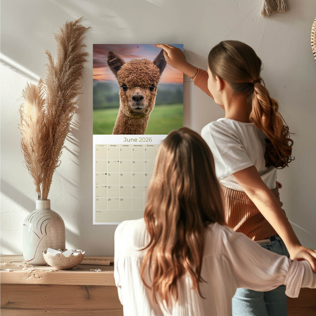 Alpacas Wall Calendar 2026