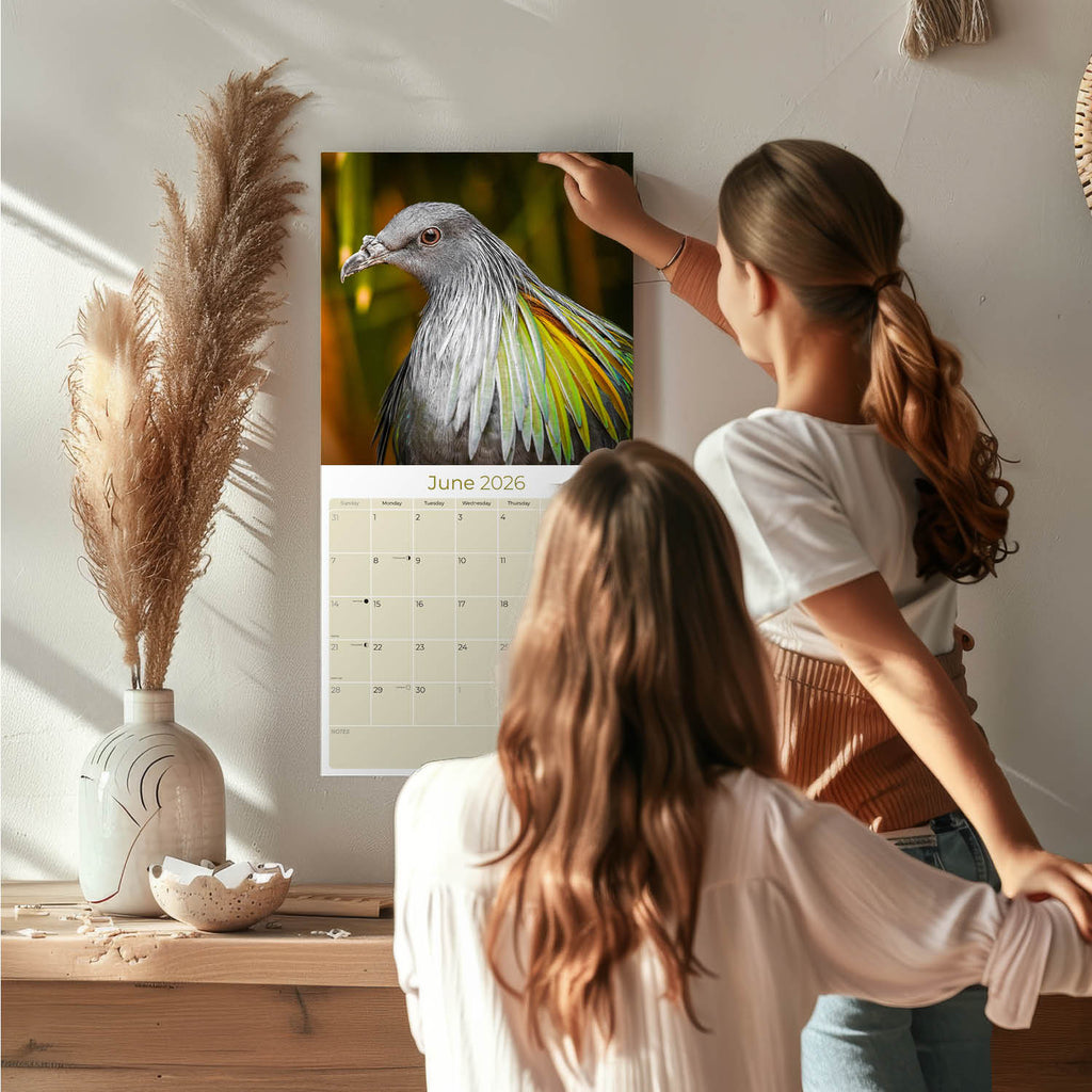 Pigeons Wall Calendar 2026