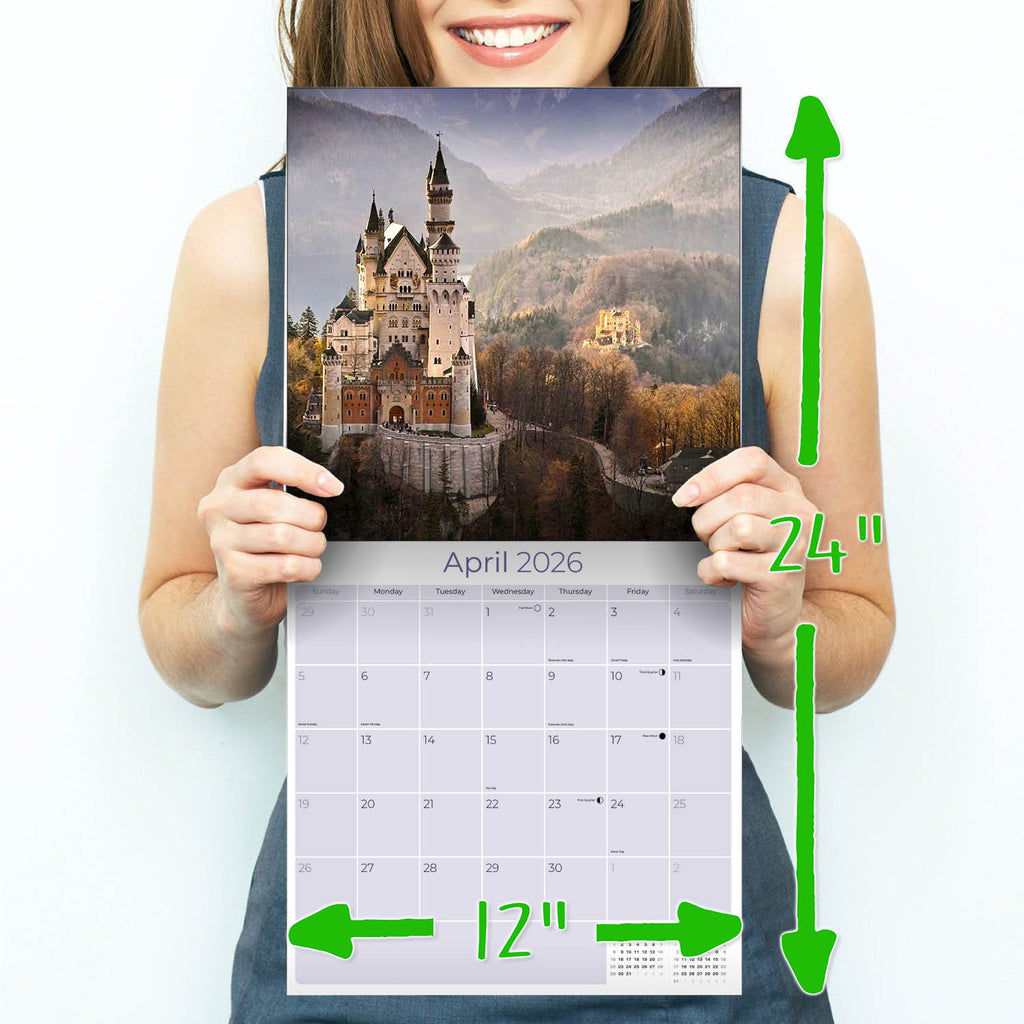 Castles Wall Calendar 2026