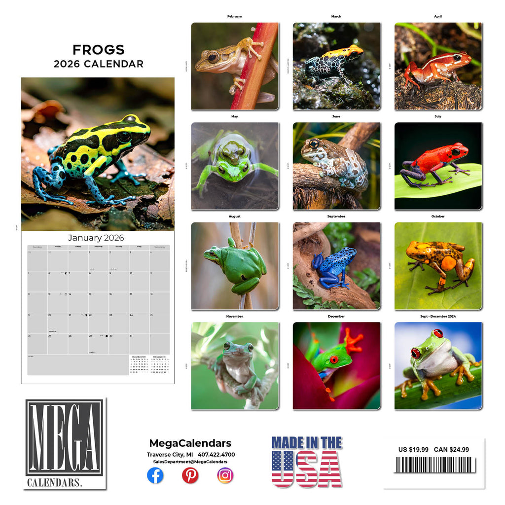 Frogs Calendar 2026