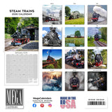 Steam Trains Wall Calendar 2026