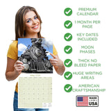 Steam Trains Wall Calendar 2026